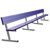 21 FT Player Bench with Seat Back - Portable  (Powder Coated)