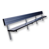 21 FT Player Bench with Seat Back - In-Ground  (Powder Coated)