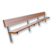 21 FT Player Bench with Seat Back - In-Ground  (Powder Coated)