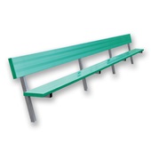 21 FT Player Bench with Seat Back - In-Ground  (Powder Coated)