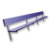 21 FT Player Bench with Seat Back - In-Ground  (Powder Coated)