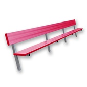 21 FT Player Bench with Seat Back - In-Ground (Powder Coated)