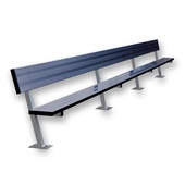 21 FT Player Bench with Seat Back - Surface Mount  (Powder Coated)