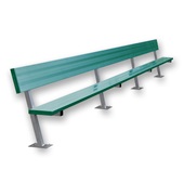 21 FT Player Bench with Seat Back - Surface Mount  (Powder Coated)