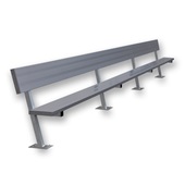 21 FT Player Bench with Seat Back - Surface Mount (Powder Coated)