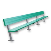 21 FT Player Bench with Seat Back - Surface Mount  (Powder Coated)