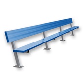 21 FT Player Bench with Seat Back - Surface Mount (Powder Coated)