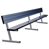 15 FT Player Bench with Seat Back - Portable  (Powder Coated)