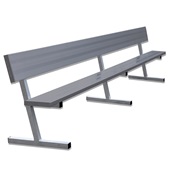 15 FT Player Bench with Seat Back - Portable (Powder Coated)