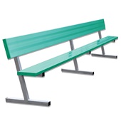 15 FT Player Bench with Seat Back - Portable  (Powder Coated)