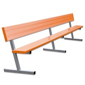 15 FT Player Bench with Seat Back - Portable  (Powder Coated)