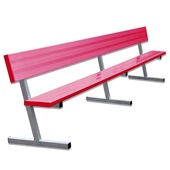 15 FT Player Bench with Seat Back - Portable  (Powder Coated)