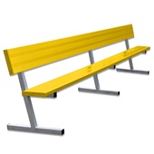 15 FT Player Bench with Seat Back - Portable  (Powder Coated)