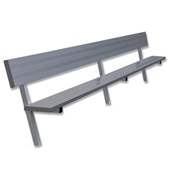 15 FT Player Bench with Seat Back - In-Ground (Powder Coated)