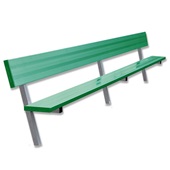 15 FT Player Bench with Seat Back - In-Ground  (Powder Coated)