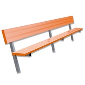 15 FT Player Bench with Seat Back - In-Ground  (Powder Coated)