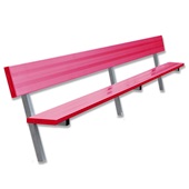 15 FT Player Bench with Seat Back - In-Ground (Powder Coated)