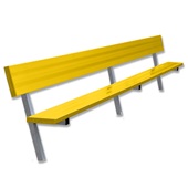 15 FT Player Bench with Seat Back - In-Ground  (Powder Coated)
