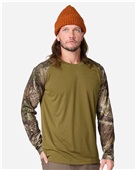 Unisex Realtree Performance Colorblocked Long Sleeve T-Shirt RT3104 CAMO/ GREEN Primary