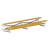 15 FT (2 Row - Double Foot Plank) - Tip & Roll (Powder Coated) Bleacher