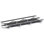 21 FT (3 Row - Double Foot Plank) - Tip & Roll (Powder Coated) Bleacher