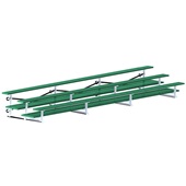 21 FT (3 Row - Double Foot Plank) - Tip & Roll  (Powder Coated) Bleacher