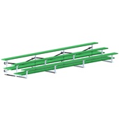 21 FT (3 Row - Double Foot Plank) - Tip & Roll (Powder Coated) Bleacher