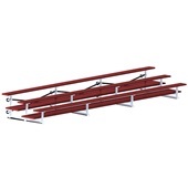 21 FT (3 Row - Double Foot Plank) - Tip & Roll  (Powder Coated) Bleacher