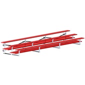 21 FT (3 Row - Double Foot Plank) - Tip & Roll (Powder Coated) Bleacher