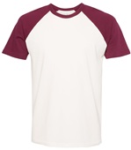 Mens Womens Unisex Cotton Raglan Short Sleeve T-Shirt  MAROON/NATURAL Primary