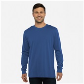 Adult Men Womens Unisex Sueded Long Sleeve Heathered T-Shirt (Metal or Royal) ROYAL Primary