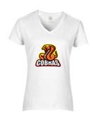Epic Ladies Cobras Orange Mascot Club Sports Team V-Neck Graphic T-Shirts
