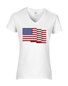 Epic Ladies USA Flag 6 Mascot Club Rec Sports Team V-Neck Graphic T-Shirts