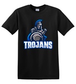 Epic Adult/Youth Trojans Blue Mascot Club Rec Sports Team Cotton Graphic T-Shirts