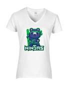 Epic Ladies Ninjas Panda Mascot Club Rec Sports Team V-Neck Graphic T-Shirts