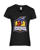 Epic Ladies Vikings Yellow Mascot League Sports Team V-Neck Graphic T-Shirts