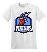 Epic Adult/Youth Vikings Blue Mascot League Sports Team Cotton Graphic T-Shirts