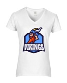 Epic Ladies Vikings Blue Mascot League Sports Team V-Neck Graphic T-Shirts