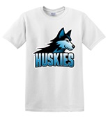 Epic Adult/Youth Huskies Blue Mascot League Sports Team Cotton Graphic T-Shirts