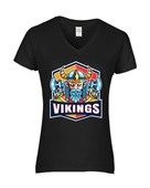 Epic Ladies Vikings Orange Mascot League Sports Team V-Neck Graphic T-Shirts