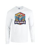 Epic Vikings Orange Mascot League Sports Team Long Sleeve Cotton Graphic T-Shirts