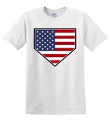 Epic Adult/Youth USA Flag Baseball Home Mascot League Cotton Graphic T-Shirts