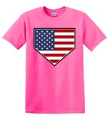 Epic Adult/Youth USA Flag Baseball Home Mascot League Cotton Graphic T-Shirts