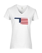 Epic Ladies USA Flag Oklahoma Mascot League Team V-Neck Graphic T-Shirts