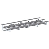 27 FT (3 Row - Double Foot Plank) - All Aluminum  (Powder Coated) Bleacher