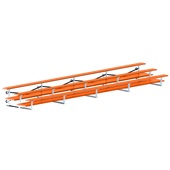 27 FT (3 Row - Double Foot Plank) - Tip & Roll  (Powder Coated) Bleacher
