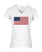 Epic Ladies USA Flag Navy Mascot League Sports Team V-Neck Graphic T-Shirts