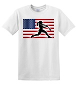 Epic Adult/Youth USA Flag Softball Mascot Sports Team Cotton Graphic T-Shirts