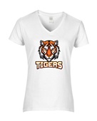 Epic Ladies Tigers Stare Mascot League Sports Team V-Neck Graphic T-Shirts