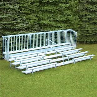 Fisher 5 Row Bleachers with Guard Rail & Aisle
